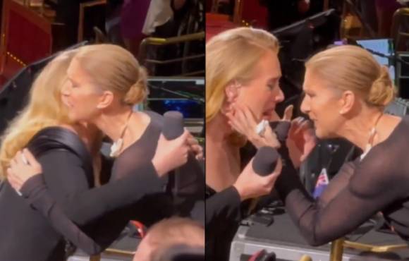 Adele se emociona ao reencontrar Céline Dion durante show em Las Vegas; veja vídeo