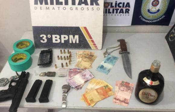 Quadrilha é detida pela PM por porte ilegal de arma de fogo e tráfico de drogas